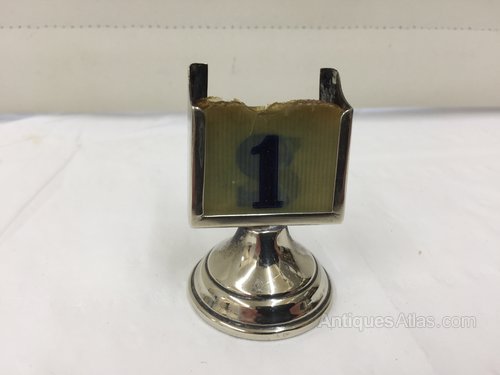 Edwardian Silver Plated Desk Calendar