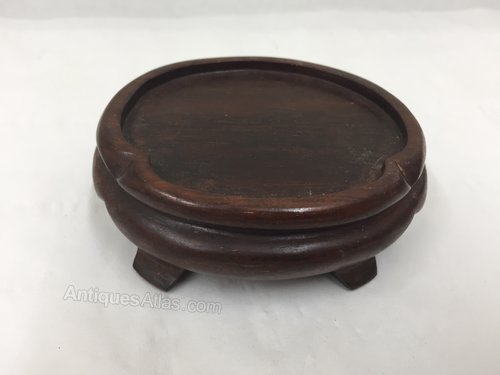 Old Oriental Hardwood Vase Stand