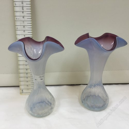 Pair Victorian Coloured Glass Vases circa 1870