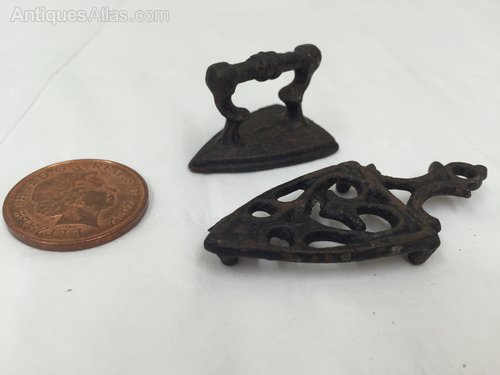 Victorian Miniature Flat Iron & Stand circa 1875