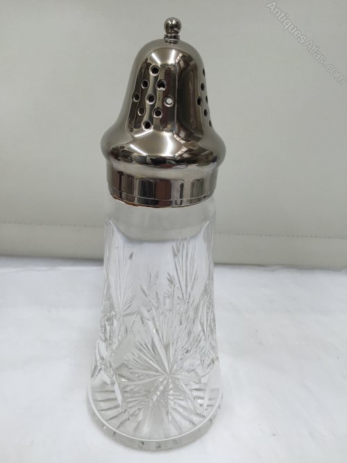 Vintage Heavy Cut Glass Sifter