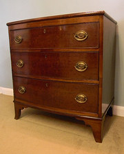 Antique 19c Mahogany Bow Front