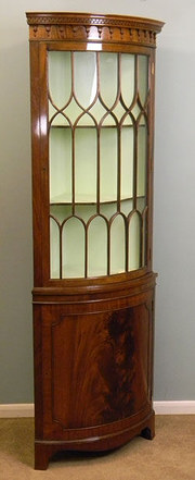 Antique 20c Bow Corner Cupboar