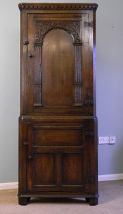 Antique oak full length corner