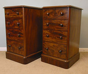 Pair Victorian figured mahogan