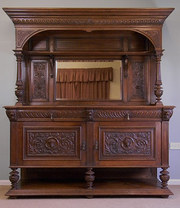 Victorian 19c Carved Oak Sideb
