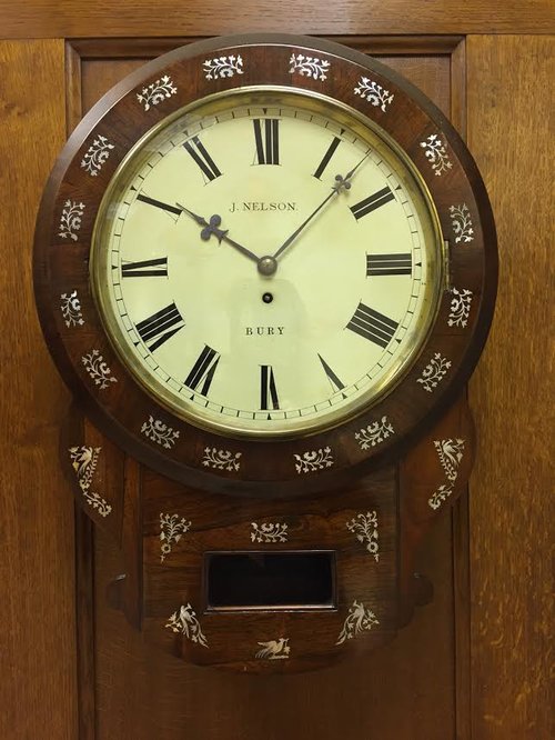 Antique C1850 drop Dial Fusee Wall Clock