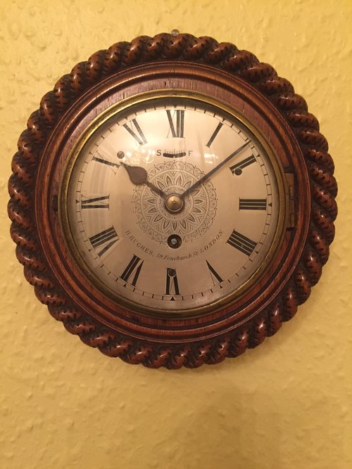 C1890 small London Antique Wall clock by H Hughes