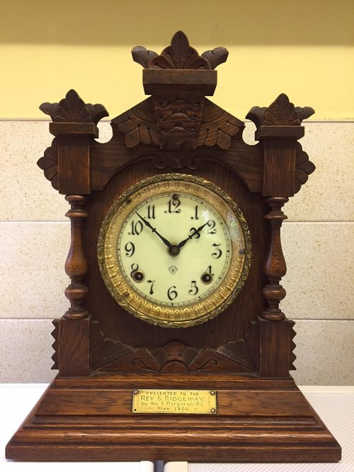 Mantle Shelf Clock by " The Ansonia Clock Co"