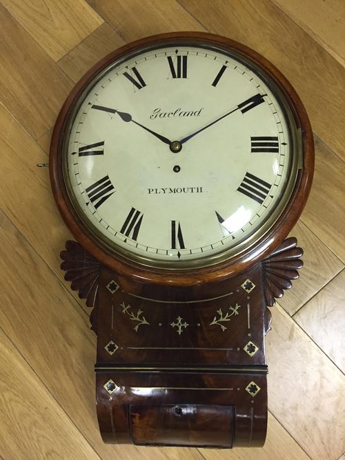 Regency Mahogany drop Dial Fusee Wall clock