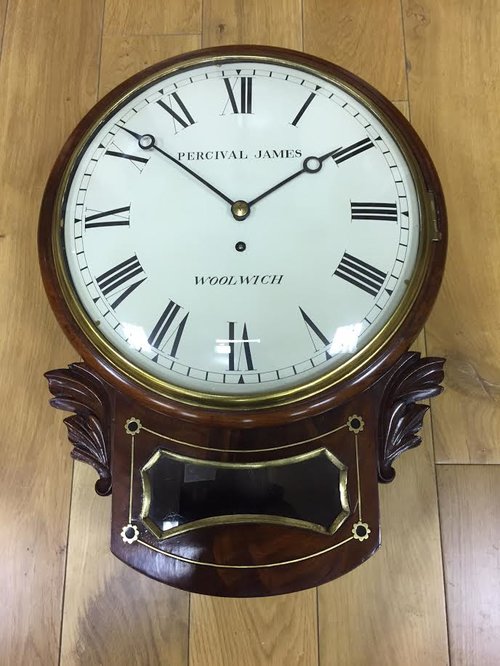 c1835 Mahogany drop Dial fusee wall clock