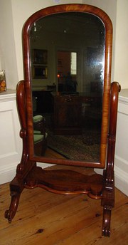 Antique mahogany cheval mirror