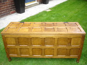 Antique Adzed Oak Blanket Box