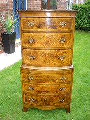 Antique Burr Walnut Chest On C