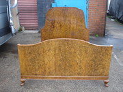 Antique Burr Walnut Double Bed