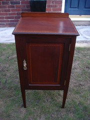 antique furniture inlaid mahogany bedsid Antique Inlaid Mahogany Bedsid