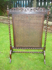 Antique Oak  Bergere Firescree