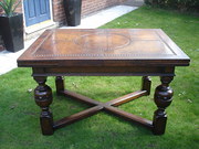 Antique Oak  Leather Extending