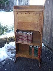 antique furniture edwardian oak desk bookcase bu Edwardian Oak Desk Bookcase Bu