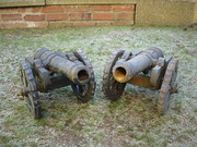 Pair Antique Cast Iron Ornamen