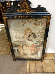 Needlepoint Girl holding  king