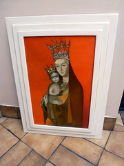 Oil Madonna and child RA Artis