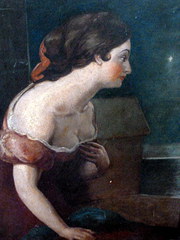 Oil Portrait Victorian lady in