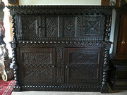 Superb Carved oak courtcupboar