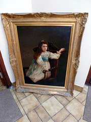 large Victorian oil  portrait