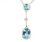 antique jewellery aquamarine diamond drop neckl Aquamarine Diamond Drop Neckl
