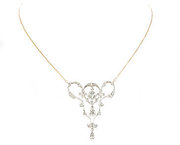 antique jewellery diamond pendant and chain c190 Diamond Pendant and Chain c190
