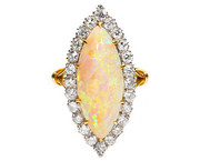 antique jewellery opal and diamond cocktail ring Opal and Diamond Cocktail Ring