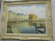 Lovely oil painting of Honfleur France unsigned