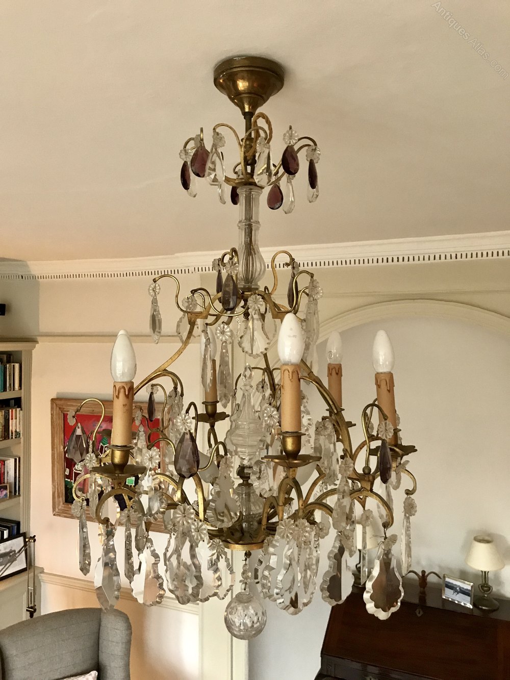 French Chandeliers - Flemish Chandeliers This is a excellent quality antique french chandelier. The frame retains its original gilding and holds the original good quality crystal drops. - French Chandeliers - Flemish Chandeliers