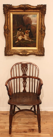 antique furniture yew wood low back windsor chai Yew Wood Low Back Windsor Chai