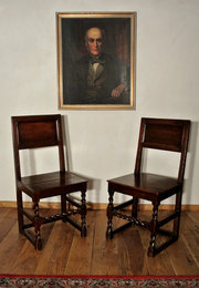 antique furniture pair of charles ii oak chairs Pair of Charles II Oak Chairs