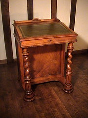 antique furniture victorian satin walnut davenpo Victorian Satin Walnut Davenpo