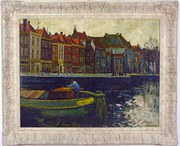 antique art, paintings, pictures dutch town scene karl jakob va Dutch Town Scene Karl Jakob va