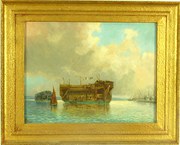 antique art, paintings, pictures hulk of a warship Hulk of a Warship
