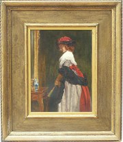 Lady Regarding Herself In A Pi