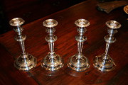 4 x Silver Plated Candlesticks