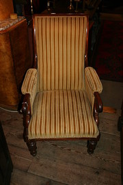 Antique Mahogany Framed Armcha