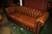 Tan Leather Chesterfield Sofa