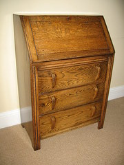 A 1930s Oak Fall front Bureau