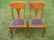 A Pair of Oak Arts  Crafts Hal