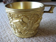 antique metalware art nouveau gilt metal handled Art Nouveau Gilt Metal Handled