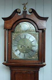 antique clocks & timepieces 18th century oak longcase cloc 18th Century Oak Longcase Cloc