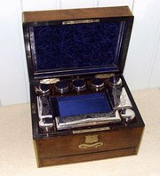 Fitted burr walnut vanity case