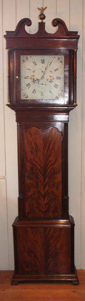 antique clocks & timepieces flame mahogany longcase clock Flame Mahogany Longcase Clock