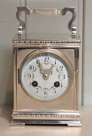 antique clocks & timepieces large silver plated striking c Large Silver Plated Striking C